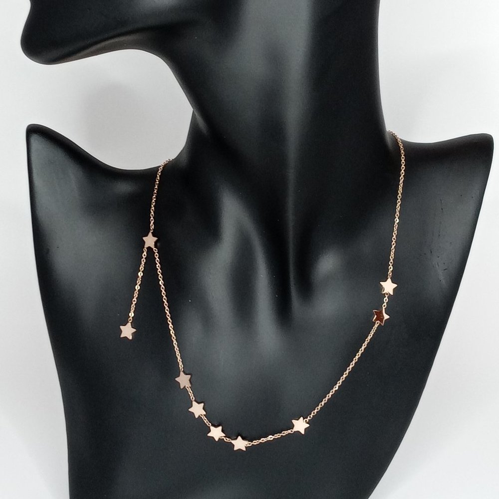 Rose Gold Stainless Steel Star Necklace